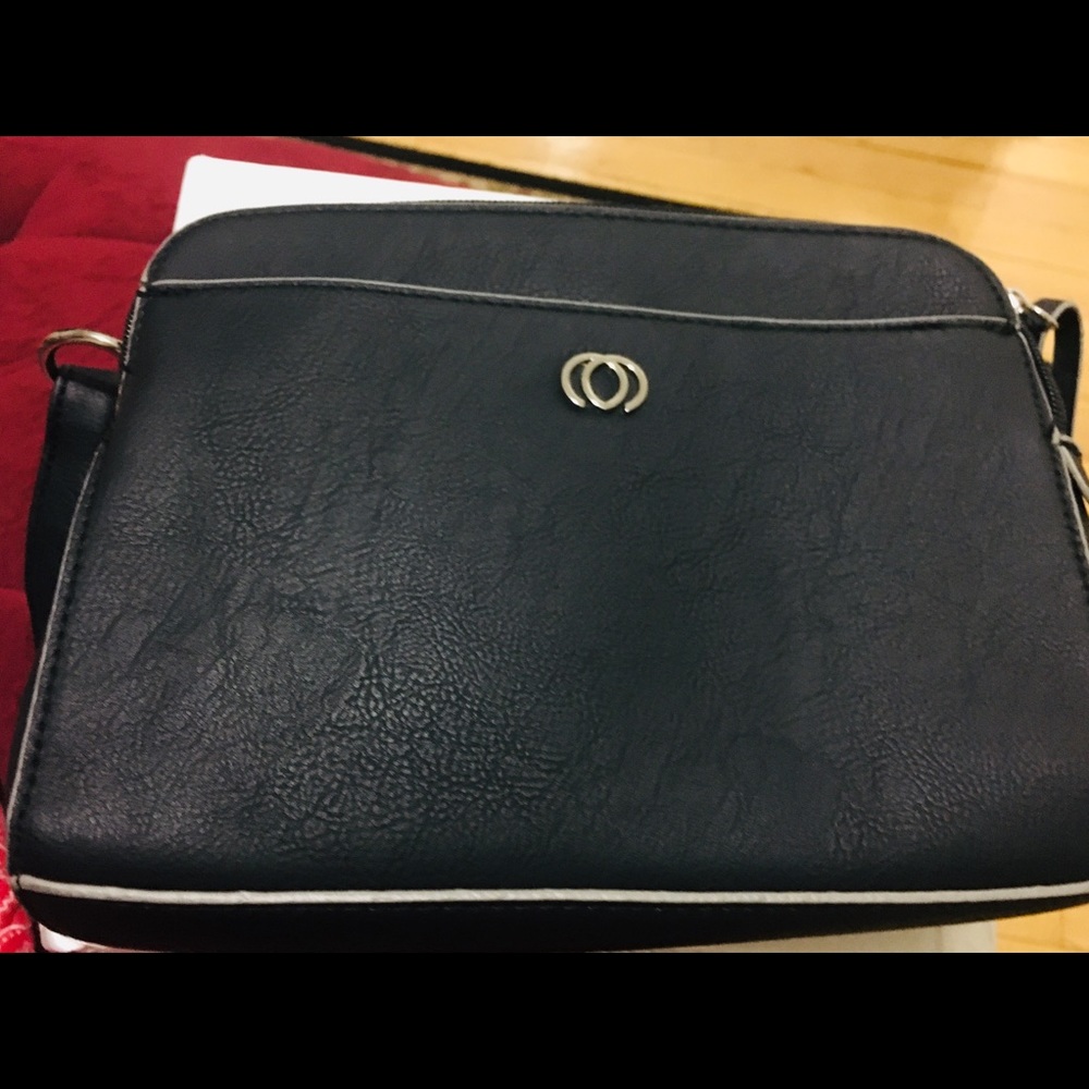 Matte Black shoulder bag with three sections